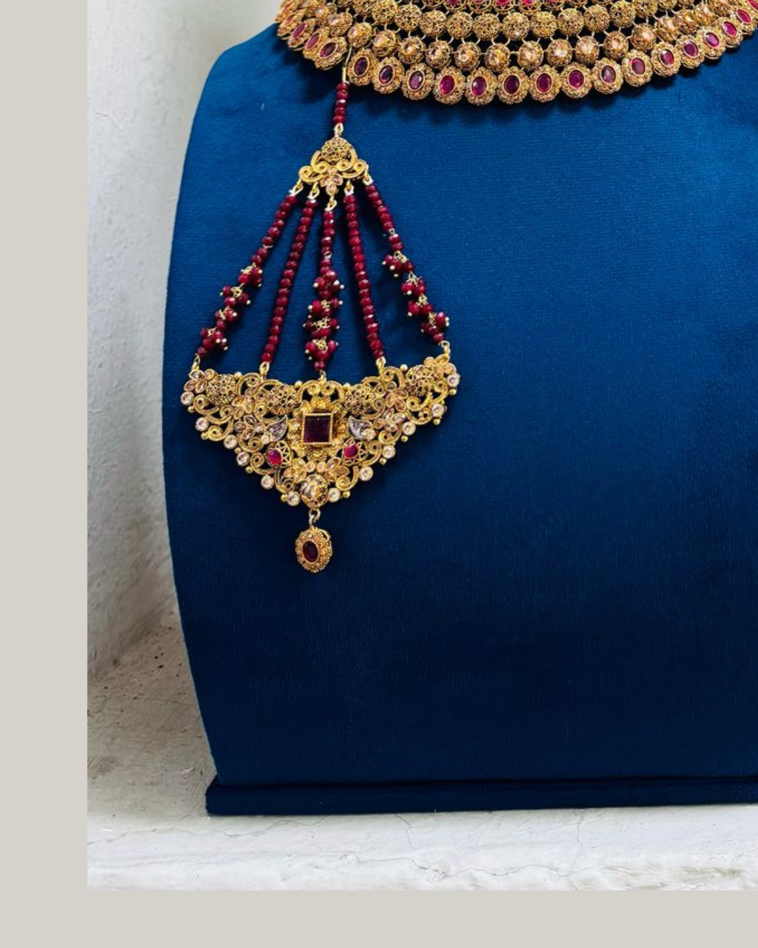 Crimson Shahi — Antique Gold Bridal Set