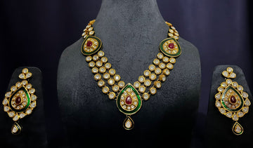 Royal Meena polki Kundan Necklace Set