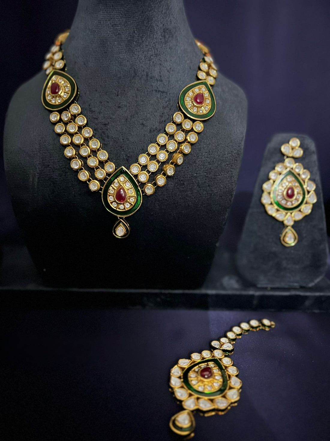 Royal Meena polki Kundan Necklace Set