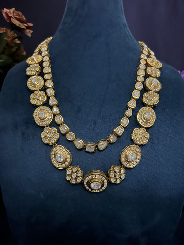 Royal Dual Layer Polki Necklace Set