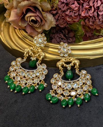 Emerald Gajra Chandbali 🐘💚