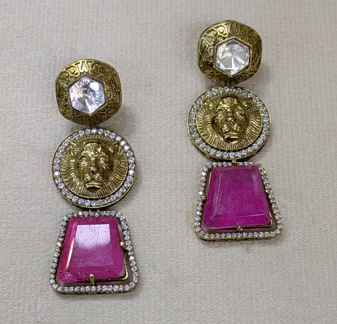 "Gulabi Shahi Earrings" (Pink Royal Earrings)