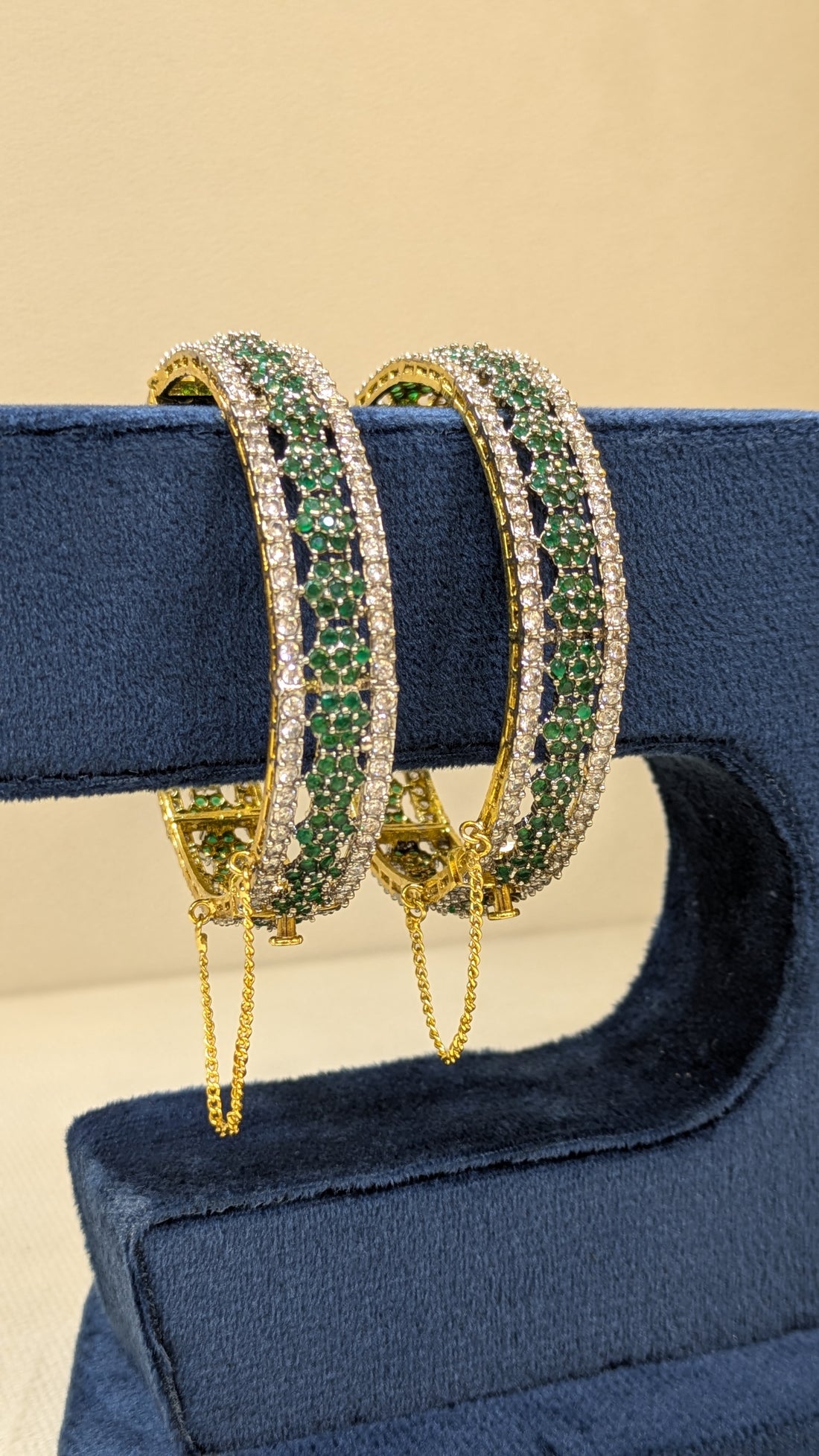 Zamurrad Crystal Kara — Pair of Bangles