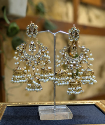 Kaan Chain Kundan — Statement Earring Set