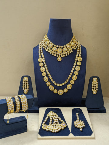 Taj-e-Polki — Complete Triple Layer Luxury Bridal Set